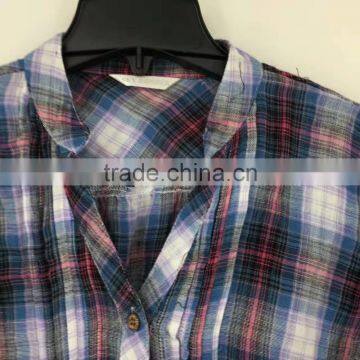 Ladies Stocklots Latest Designs Cotton Check Shirt photo-5