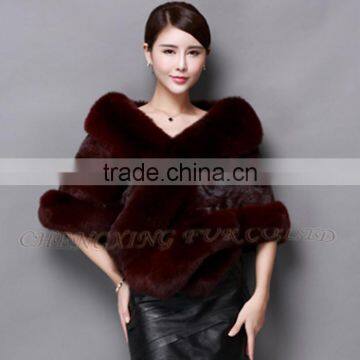 CX-B-M-05G Ladies' Genuine Mink Vintage Elegant Ladies Fur Cape Shawl For Party photo-2