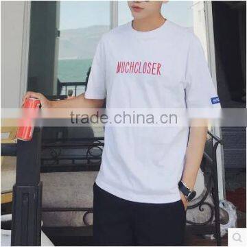 Summer, the New 2017 Male Round Collar Embroidery Loose T-shirts photo-3