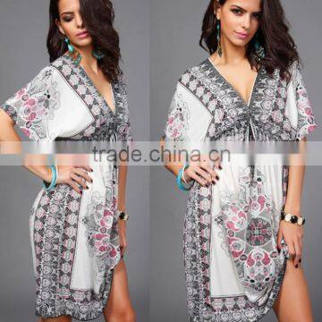 Zm50295b Plus Size Ladies Clothes Wholesale v Neck Sexy Women Dresses photo-4