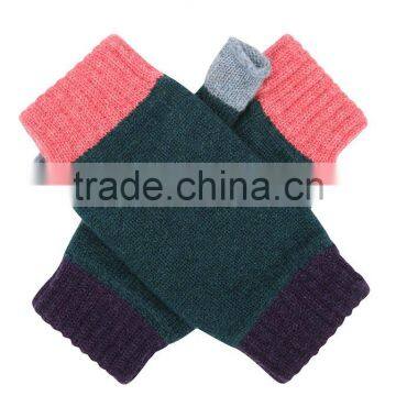 Childrens Cashmere Blended Knit Figngerless Gloves