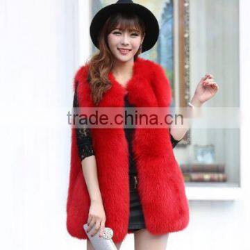 CN-R-34 Real Whole Skin Fox Fur Sleeveless Coat Genuine Fur Leather Waistcoat photo-4