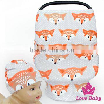 Adorable Cute Fox Pattern Printed Cotton Elastic Infant Nursing Stroller Carrier Protect Baby	Cover