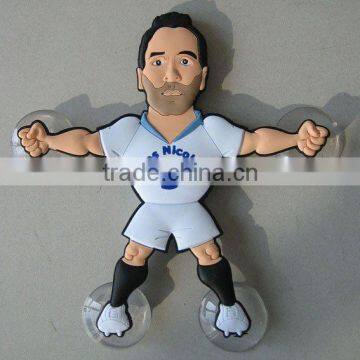 3D plastic sportsmen suction cup figurine for window