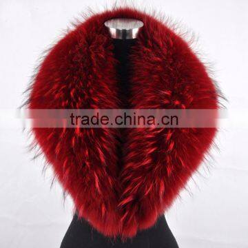Myfur Top Quality Custom Order Natural Color Raccoon Fur Trim Collar photo-2