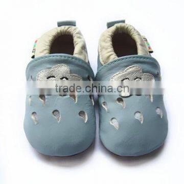 cute sheep leather rubber sole baby sandals