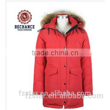 Customized High Quality Women Long Winter Outdoor Down Jacket Porn With Fur and Hood