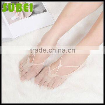 Women Summer Thin Five Finger Silk Boat Socks ,lady Invisible Low Cut Out Toe Socks photo-2