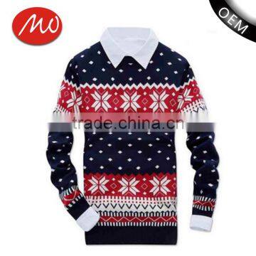 christmas mans brand clothes norwegian jacquard patterned tight pullover sweater for wholesale