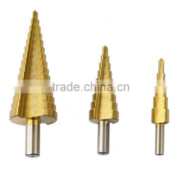 3Pcs/lot HSS Steel Large Step Cone Titanium Coated Metal Drill Bit Cut Tool Set Hole Cutter 4-12/20/32mm Wholesale