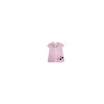 ODM Light Pink Cap Sleeve Dotted Zipper Knitted baby coats , Children sweater Lapel Dress