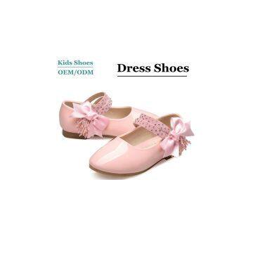2014 Newest Style Fashion Nude Bowknot Flat Children Shoes China Manufactuer