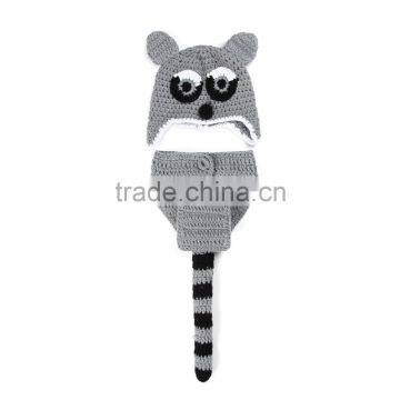 fashion crochet baby winter hat baby fox style hat set