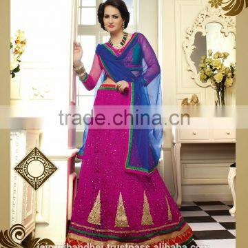 Designer Magenta Color Brasso,Net Fabric Lehenga Choli