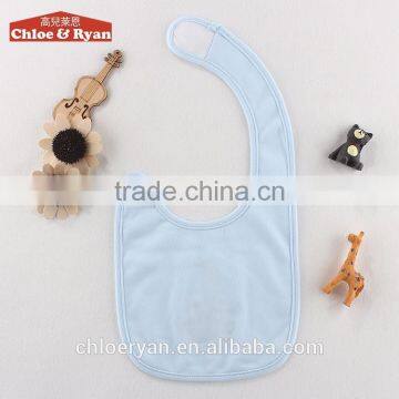 Top Quality Boutique Cute Fancy Plain Blue Cotton Waterproof Baby Bib Manufacturer photo-6