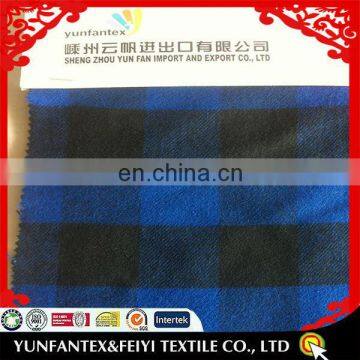 2015 fashion latest new Italy design pattern cheapest yarn dyed check twill flannel cotton brushed fabric