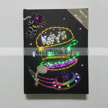 2017 New Design Custom LED Lighting Up Diary/Notebook for school writing or office writing