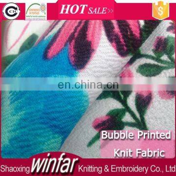 Winfar Knitting fabric print polyester DTY crepe bubble fabric