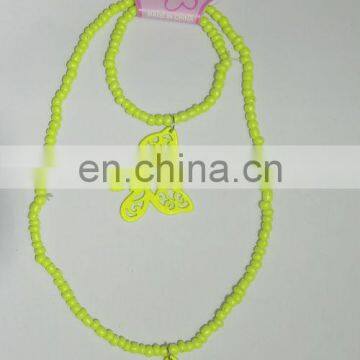 neon butterfly with beads kids jewelry