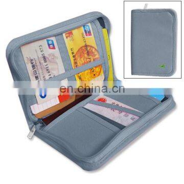 Custom Logo Traveling Credit Card Pouch ID Passport Wallet With Zipper