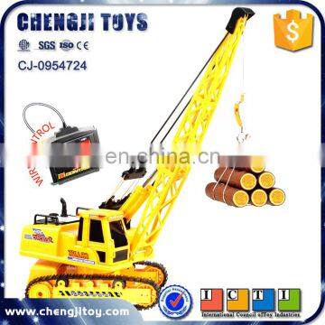 Electric crane toys wire control crawler tower crane construction play game set