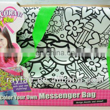 Diy painting school bag/messenger bag
