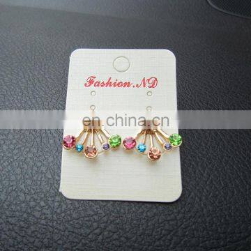 New fashion design small five point star colourful crystal earring