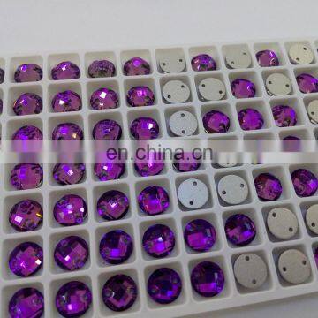 purple velvet back silver foiled sew on crystal stones for wholesale