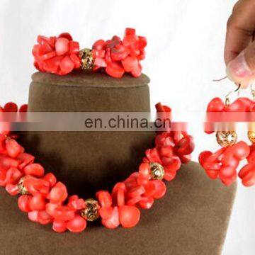 2015 nigerian coral beads jewerly set wedding /coral beads jewelry designs /african coral beads jewerly