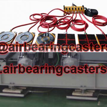 Air casters applied on moving and handling machine tools and transformers