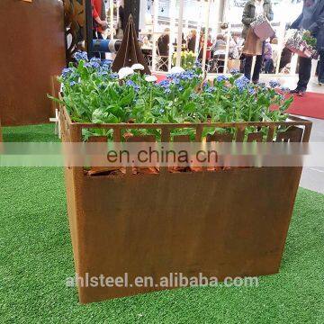 Outdoor Decorative Corten Steel Small Flower Pots Stand in Metal