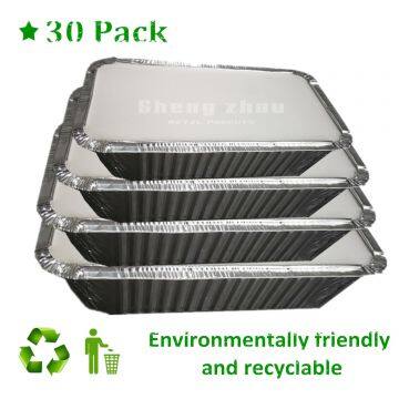 [30 Pack] Aluminum Pans with Lids, Aluminum Foil Pans for Baking, Aluminum Disposable Pans for Parties, Deep Steam Table Pans (600 ML)