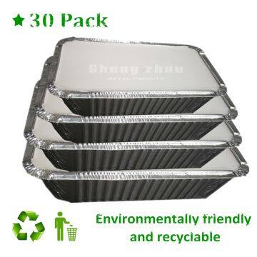[30 Pack] Aluminum Pans With Lids, Aluminum Foil Pans for Baking, Aluminum Disposable Pans for Parties, Deep Steam Table Pans (600 ML)