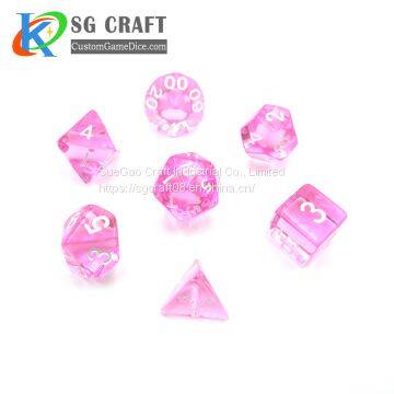 Customized logo engraved translucent polyhedral dice