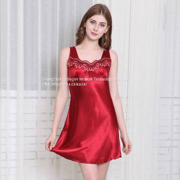 Sexy Nightdress Women's Summer Lace Sleeveless Loose Plus Size Pajamas photo-5