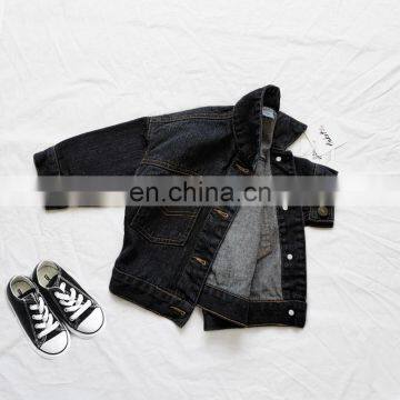 2020 Autumn and Winter New Girls Black Loose Denim Clothes Boys Cotton Jacket Jacket Baby All-match Top photo-6