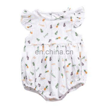 Ins 2019 SUMMER Pineapple Fly Sleeved Girls Romper Newborn Baby Girl Romper Jumpsuit 2colors photo-3