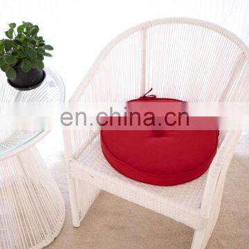 Home Decor Indoor/Outdoor Waterproof Solid Red Round Tufted Bistro Cushion With Ties photo-7