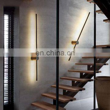 Modern Black Gold Small Minimalist Indoor Bed Light Living Room Decorative Led Wall Lamp photo-3