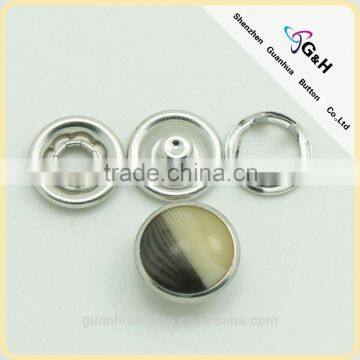 Colorful Cute Top Hotsale New Fashion Wholesale Metal Clothes Prong Type 11mm Metal Pearl Prong Snap Button For Garments/shirts