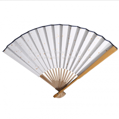 Bamboo Paper Folding Fan Chinese Style Freehand Brushwork Can be Customized photo-5