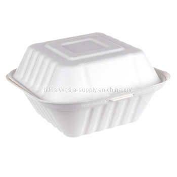 Eco friendly disposable bagasse meal boxes sugarcane bagasse clamshell sugarcane restaurant tableware compartment meal boxes