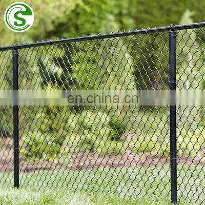 Black vinyl coated diamond wire mesh chain link fences prices