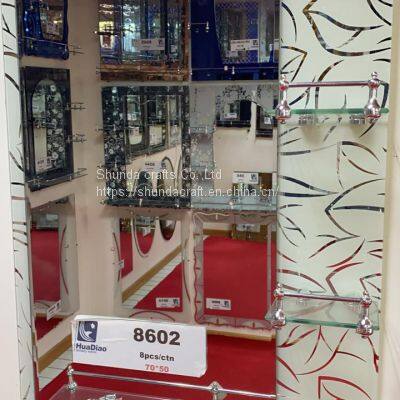 Wall Mounted Mirror With Customized Color Hanging Storage Display Makeup Bathroom Mirror Shelf Wall Decor