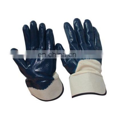 Safety Work Gloves Guantes De Nitrilo Sandy Nitrile Coated Nylon Knitted Black