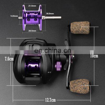 Baitcasting Reel 6.5:1 High Speed 7KG Max Drag Fishing Reel Drag Reel Metal Spool Cork Knob