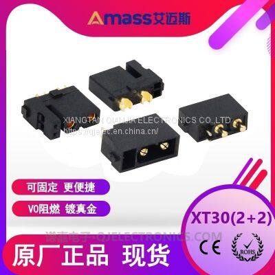 Amass 15A battery connector XT30(2+2) with 2 signal pins XT30(2+2)PW