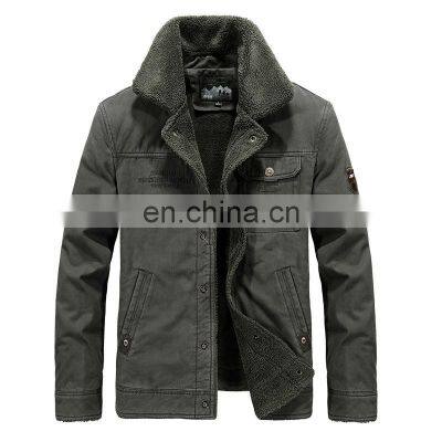 Wholesale Custom Men's Winter Plus Velvet Casual Fashion Jacket Jacket Men's Cotton Coat Men's Loose Cashmere Plus Velvet Jacket photo-4
