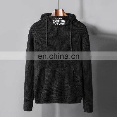 Merchant Direct Sale Half High Neck Pullover Hooded Loose Knit Men's Men's Sweater