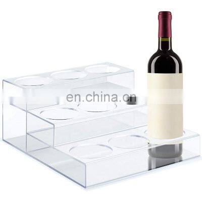 3 Tiers Acrylic Bottle Holder Acrylic Wine Display Riser Bar Counter Display Stand Wine Rack Holder for Wine, Soda, Syrups